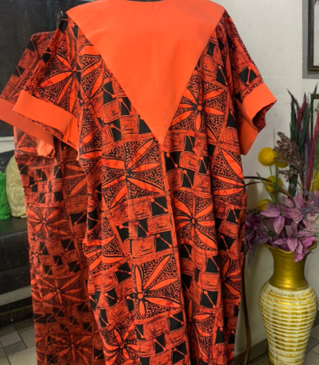 Orange Ankara Bubu Dress