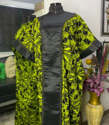 Green and Black Ankara Bubu Dress - JET SET 3