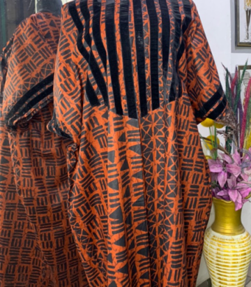 Orange and Black Ankara Bubu Dress